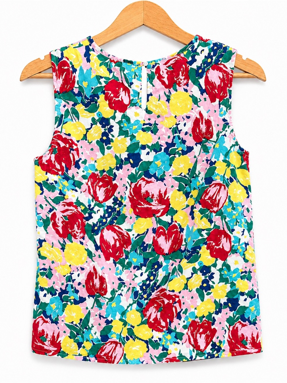 Talbots Petite Sleeveless Floral Top 8P EUC - Picture 4 of 9